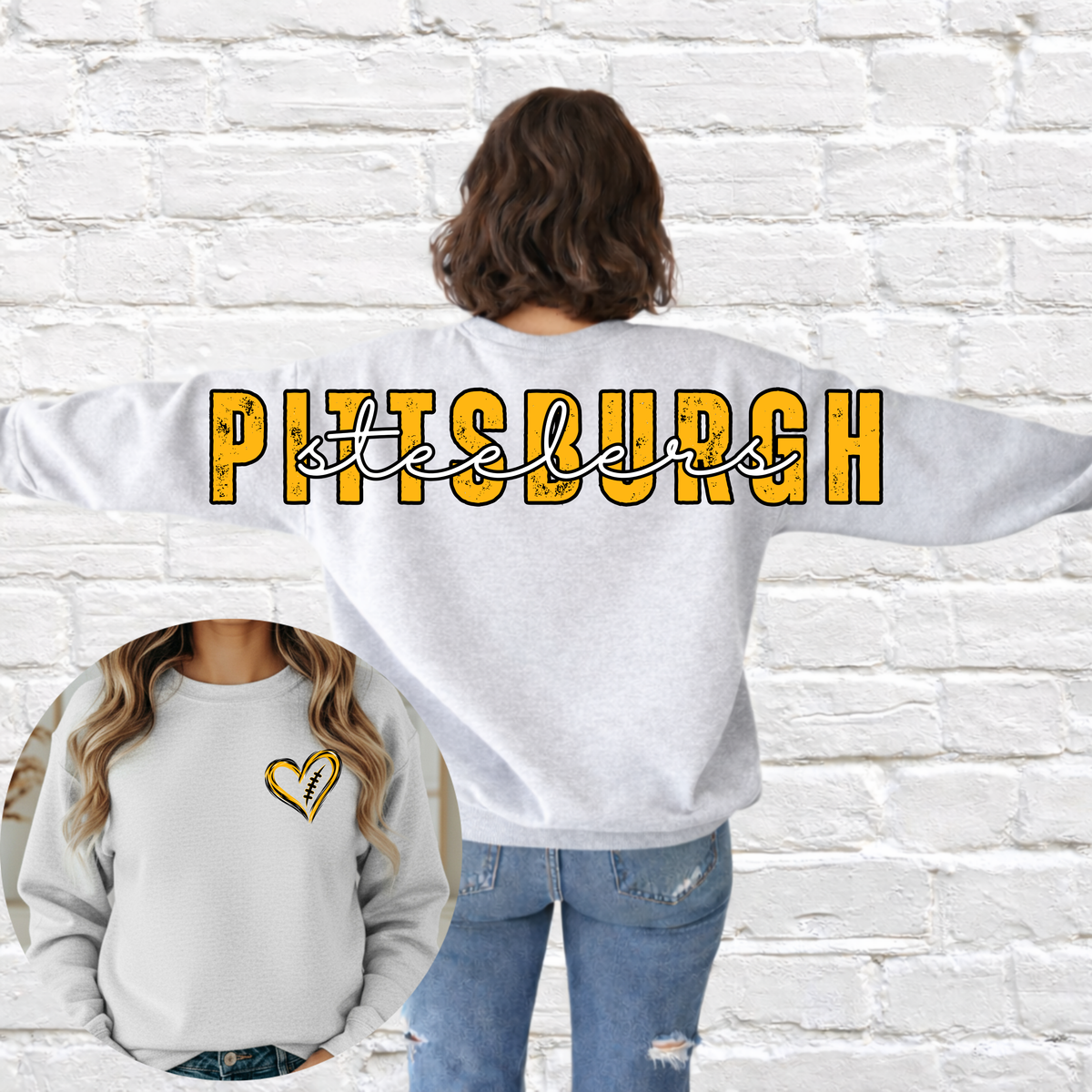Steelers- Oversized Back Crewneck