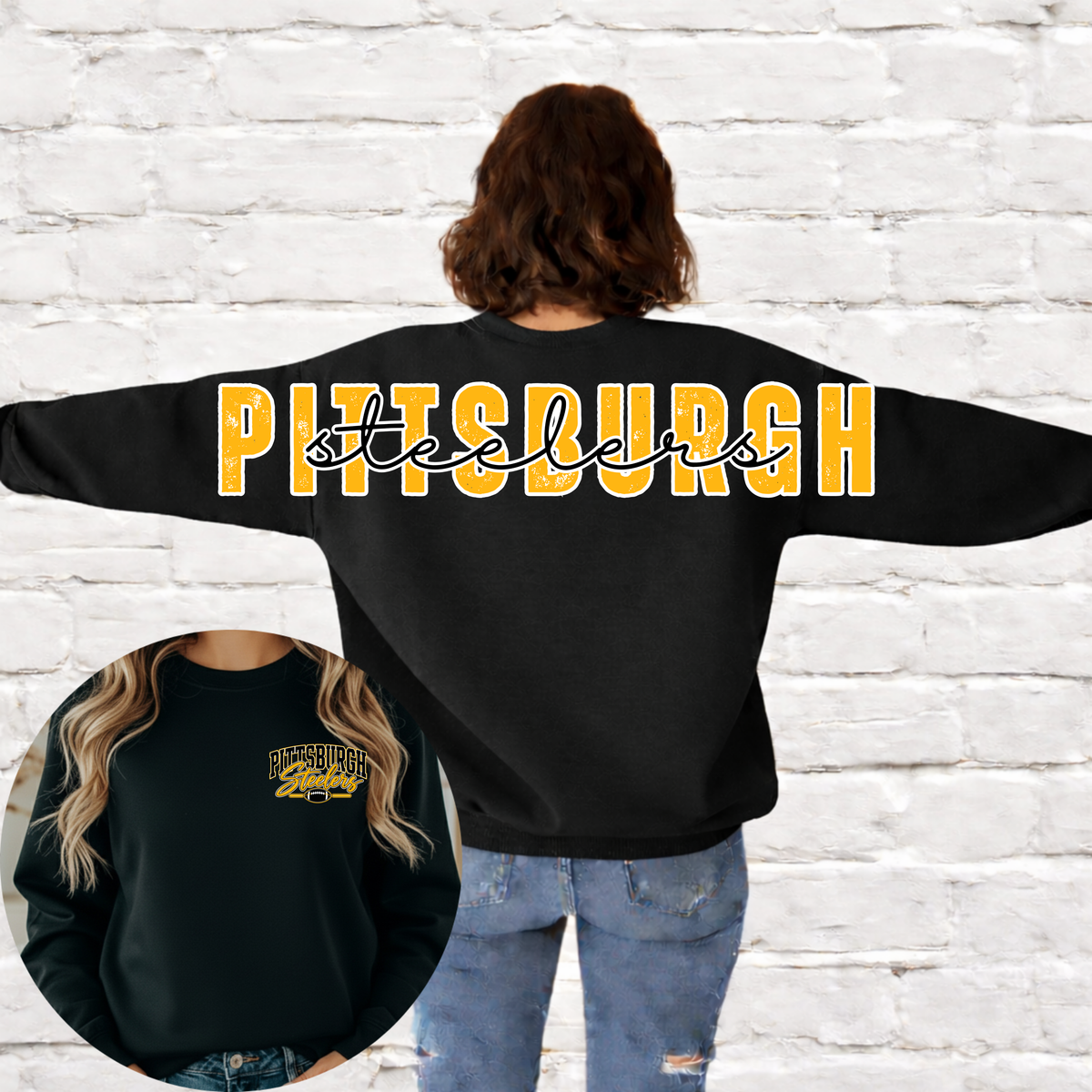 Steelers- Oversized Back Crewneck